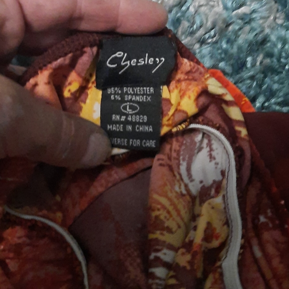 Chesley Shades of Orange printed twisted neck tie maxi dress - Picture 3 of 3